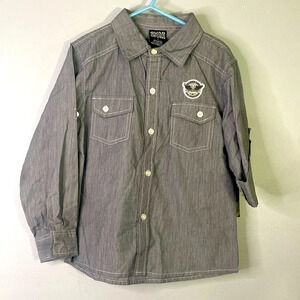 Quad Seven Boys Long Sleeve Button Down Shirt Size 7